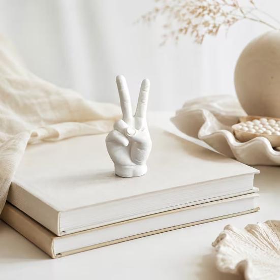 Statua Mano Gesto Stampa 3D Sì Segno Dito Scultura Decorazione Moderna da Tavolo