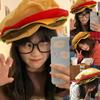 Warm Creativity Decorative Burger Hat Cute Comfortable Burger Headgear Funny Soft Performance Prop Hat Party Costume Accessories