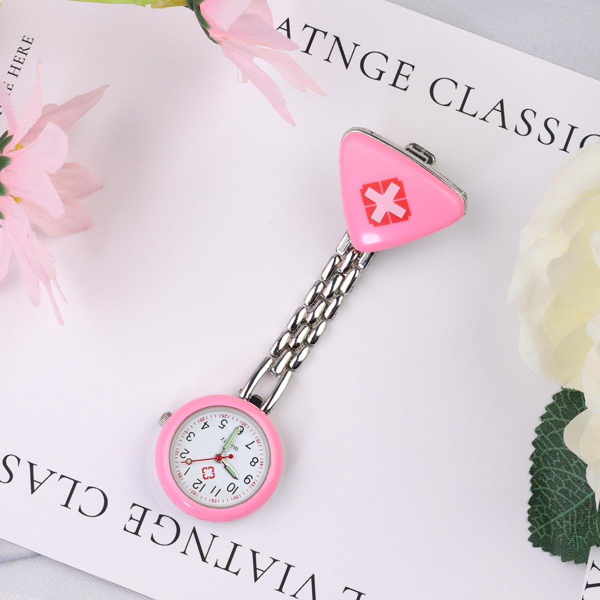 

ENOS Luminous Triangle Nurse Clip-On Quartz Watch with Precise Timing розовый