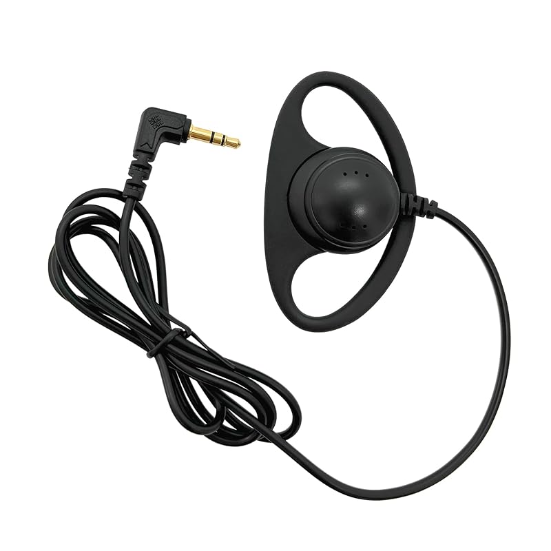 

F-Factory ear hook type earphones open ear on-ear type stereo one ear 1m (black/black) For TV/Radio/Music 3.5mm L-shape/L-shape stereo mini plug