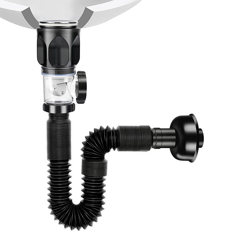 

Набір дренажних труб із відкидною верхньою частиною для кухонної раковини Висувний дезодоруючий фільтр Гнучка водостічна труба для ванної кімнати проти засмічення