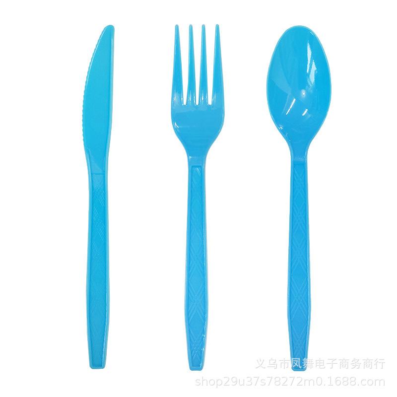 Colorful Gold Prints Colorful Plastic Knives, Forks And Spoons Dining Table Supplies Disposable Knives, Forks And Spoons Party Tableware