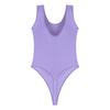 Women Glossy Sleeveless High Cut Tights Bodysuit Swimsuit One-piece Bathing Suit Stretchy Leotard Jumpsuit
