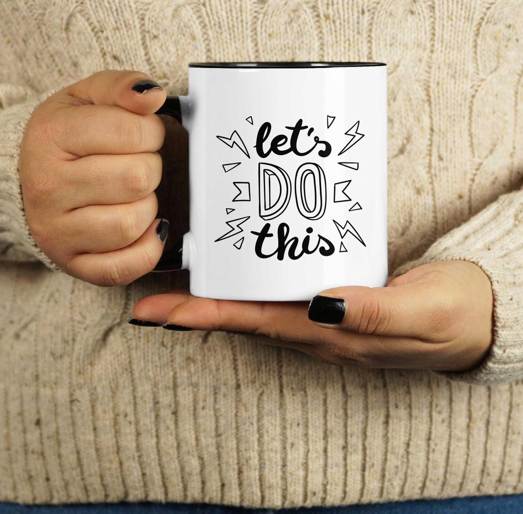 Inkdotpot Let's Do This 11Oz Ceramic Coffee Mug Inspirational Quotes Gift For Employee Boss Coworkers