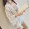 Women Lace Embroider Loose Chiffon Tops Summer Beach Cover Up Tassel Cardigan