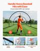 Baseball Batting Cage, 6060 x 3660 x 2500mm Freestanding Portable Batting Cage, Hitting Cages with 30-Ply Knotted HDPE & Pitching Machine Opening,
