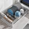 304 Stainless Steel Countertop Dish Drainer Rack with Pull-out Tray