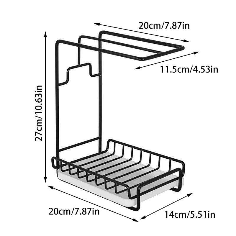 Küchenspültuch-Aufbewahrungsregal Platzsparendes Spülbecken-Schwamm-Abtropfgestell Wandmontiert mit abnehmbarer Abtropfschale