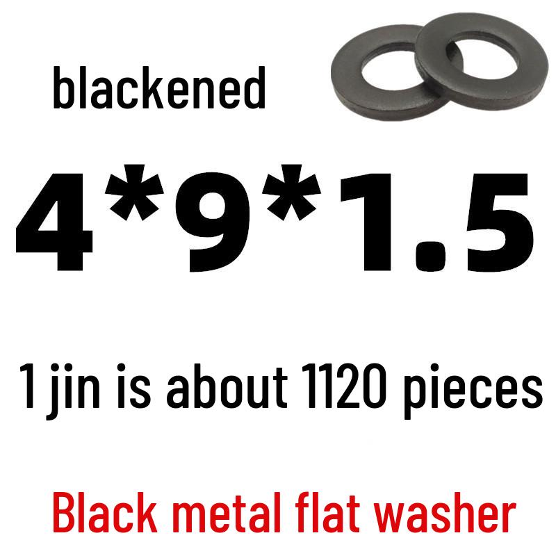 Thickened Black Iron Flat Washer for Screws, Non-standard Round Design