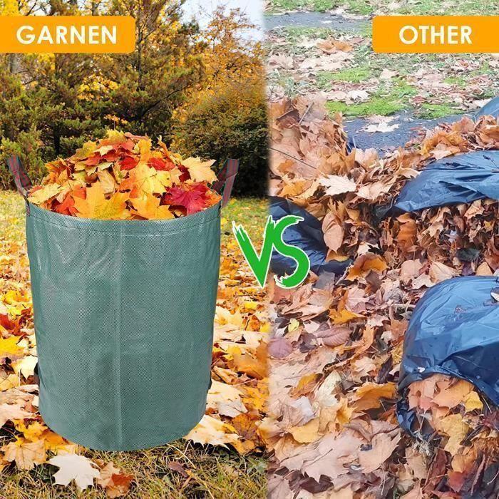 SD10846-Sac de Jardin Réutilisable 272 L Lot de 3 Sacs Vegetaux Indéchirable Sac à Déchets de Jardin en Tissu Polypropylène Durable