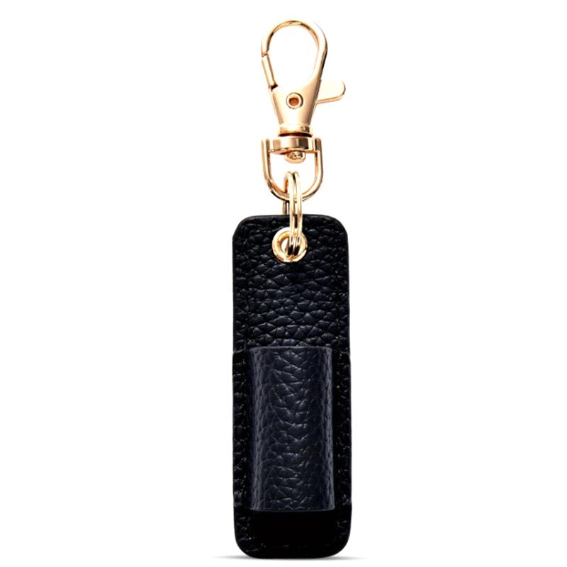 Creative Pen Holders Portable Pu Leather Pen Pouch With Keychain Pen Case Pocket Clip Home And Office Storage Supplies