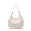 Real cowhide underarm bag niche design large capacity shoulder messenger bag light luxury crescent moon bucket bag handbag