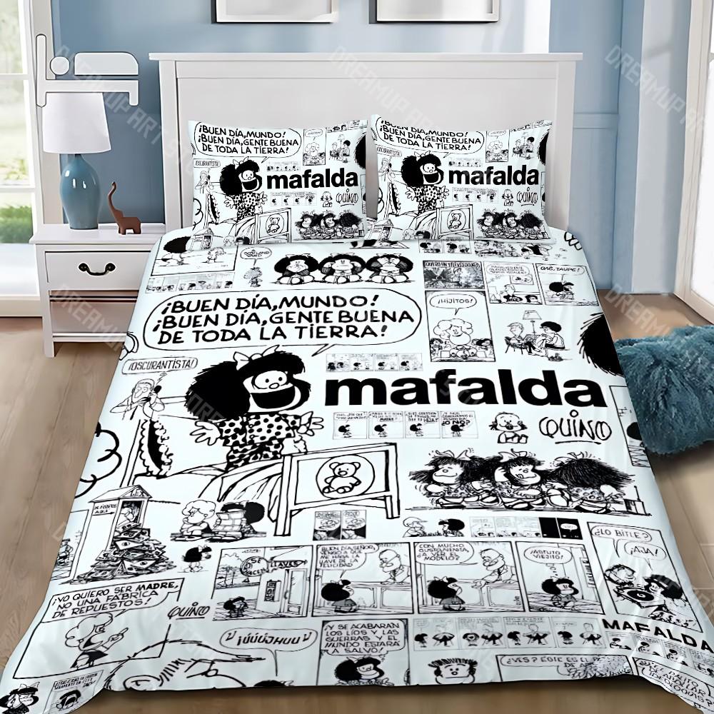 Cartoon Duvet Cover Pillowcase Bedding Set Adult Boy M-Mafalda Girl Bedroom Decoration Children Gift Single Double Large Size