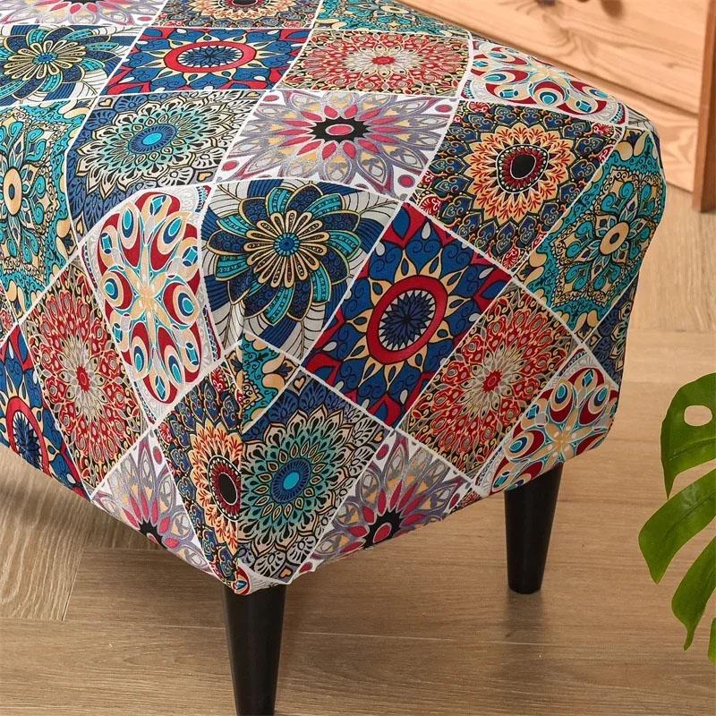 Funda para reposapiés/puf con diseño de mandala