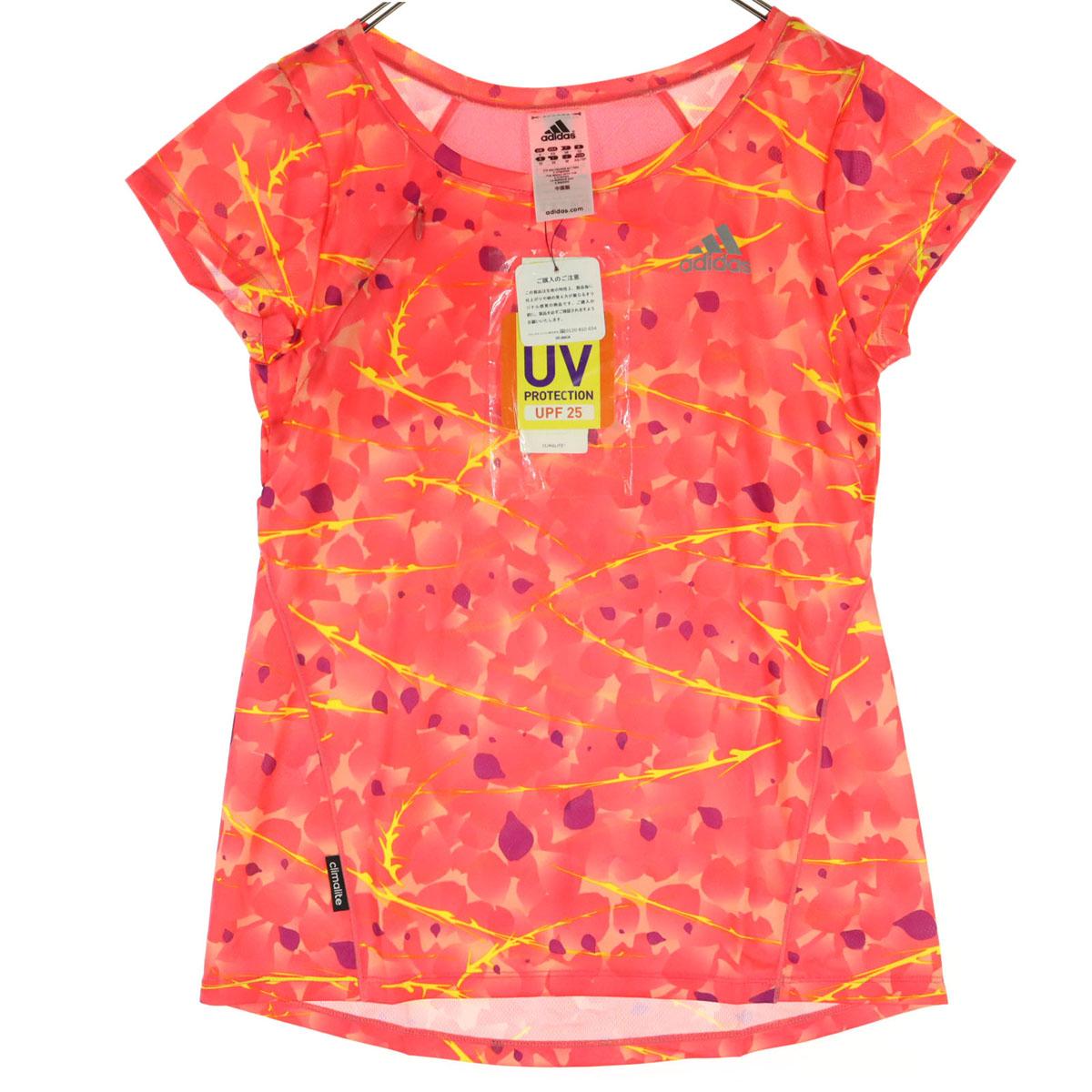 

неиспользованная футболка adidas plant с коротким рукавом S флуоресцентно-розовая защита от УФ-лучей женская б/у