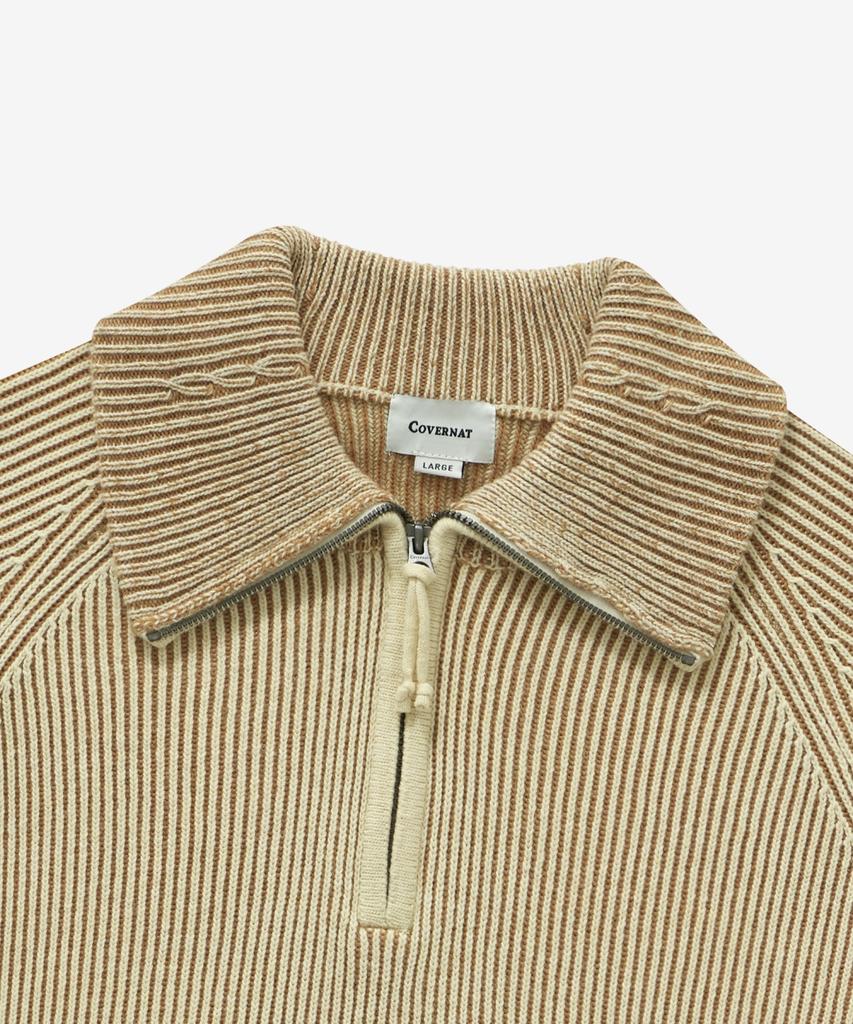 COVERNAT Half-Zip Knit Ivory