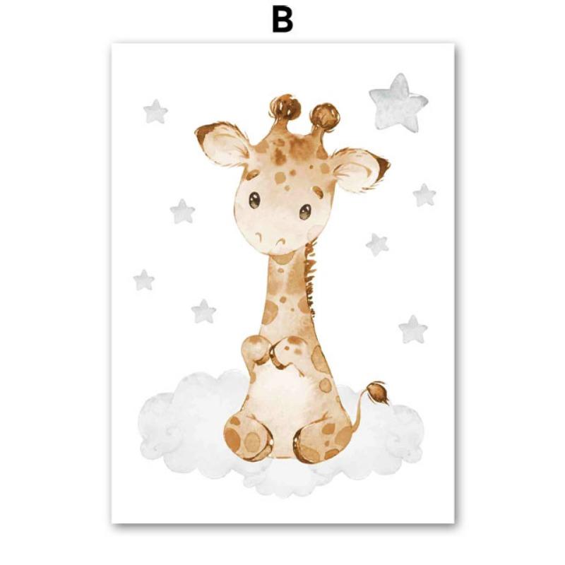 

Слон, жираф, лев, бабочка, имя ребенка на заказ, детская настенная живопись, холст, плакаты и принты, детская комната, домашний декор 21cm×30cm NoFrame