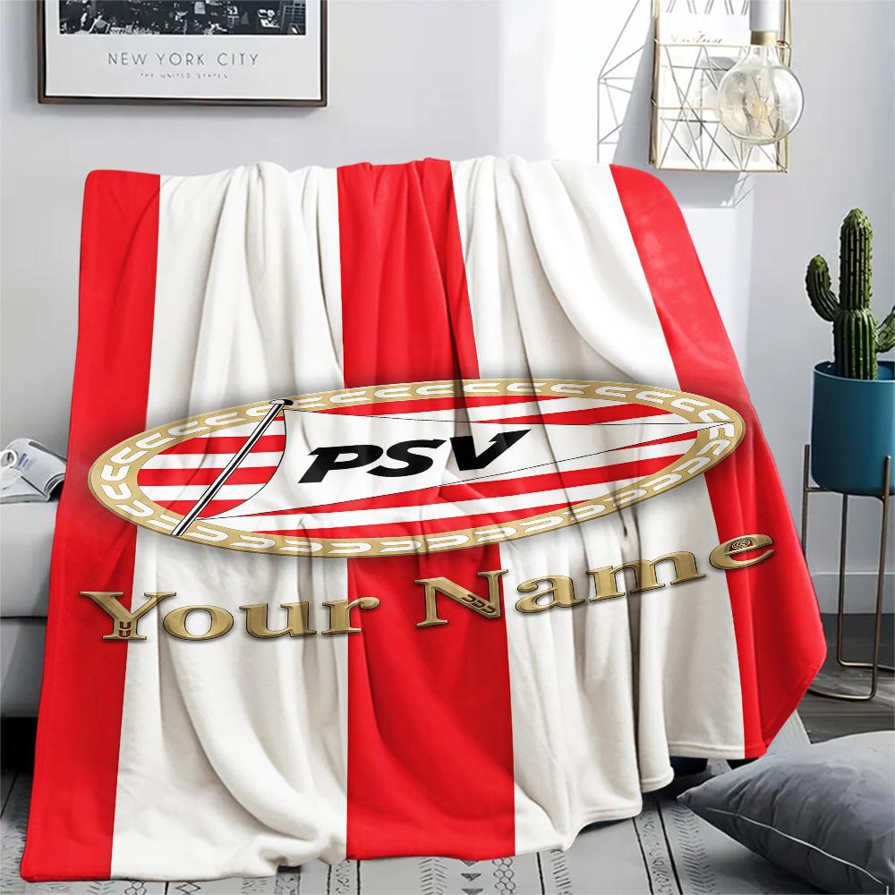 1PC Custom Name PHEilips Sport Vereniging Patterned Flannel Blanket for Home Decor Warmth and Comfort Gifts Holiday Present -HE173