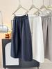 Korean-Style Ice Silk A-Line Skirt: Elastic Waist, Slimming, for Spring/Summer 2026