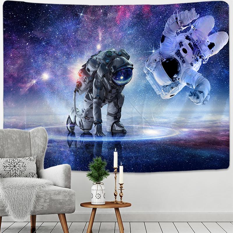

Гобелен с астронавтом «Вселенная», настенный гобелен, космический хиппи Тапитц, научная фантастика, коврик для путешествий, планеты, коврик с принтом, полиэстер, декор для комнаты 95x70CM