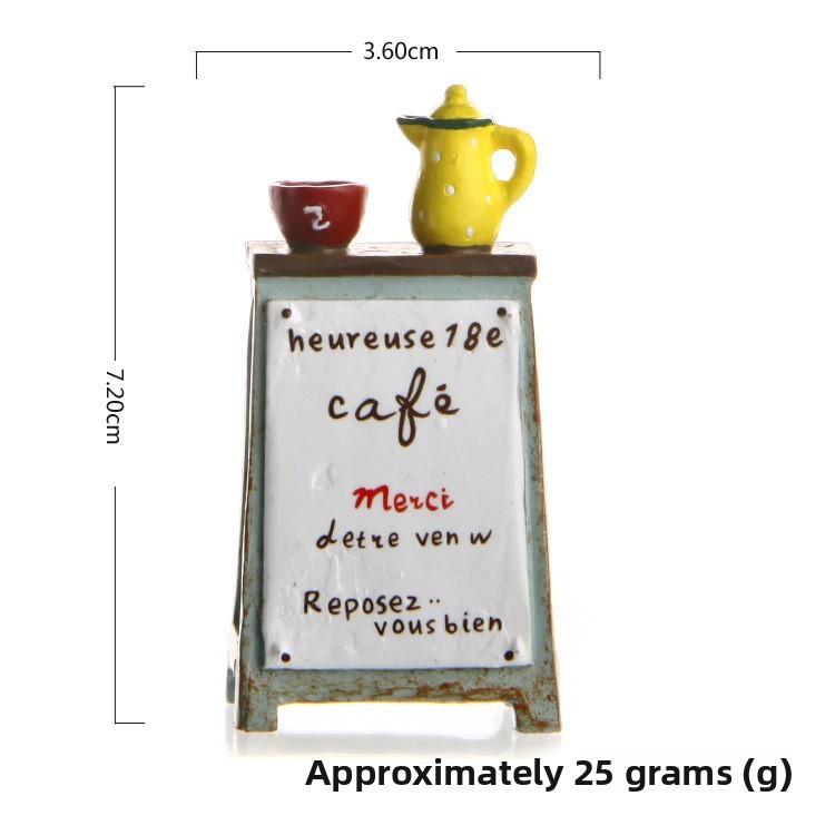 Creative Teapot Cup Billboard Mini Model Ornament For Micro Landscape Prop Decor