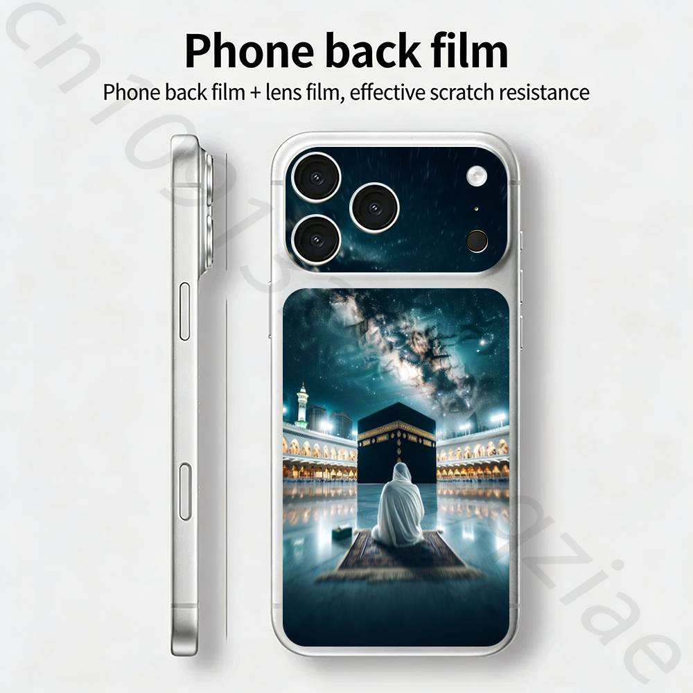 

holy mosque mecca For iPhone 17 pro Max /17 pro Full Cover Decal Skin Wrap 3D Colorful Rear Protective Sticker Film iPhone17promax