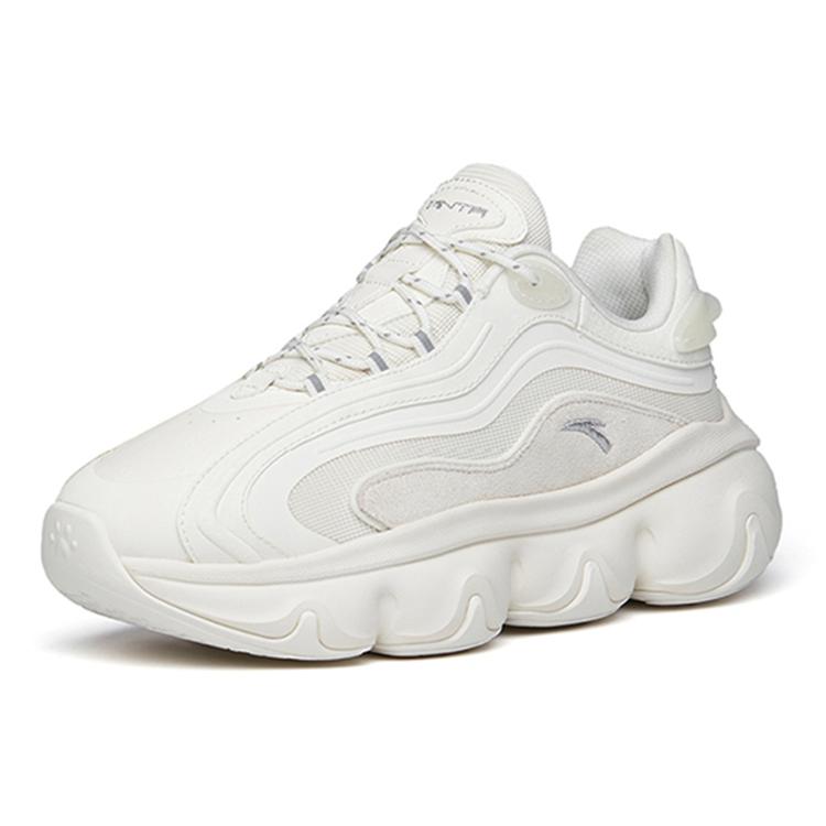 New ANTA Life Collection Chunky Sneakers Women's Low Top Ivory White/Silver 122148895R-1
