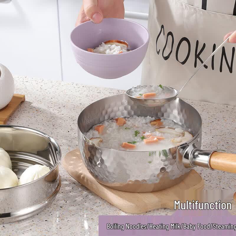 Haolaibao Stainless Steel Non-Stick Milk Pot with Steamer