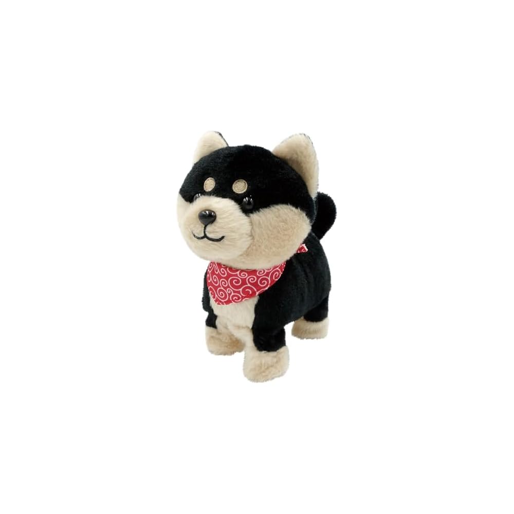 Manemane Tokotoko Black Bean Shiba Plush Toy 2708 009 Soft and Cuddly 30cm