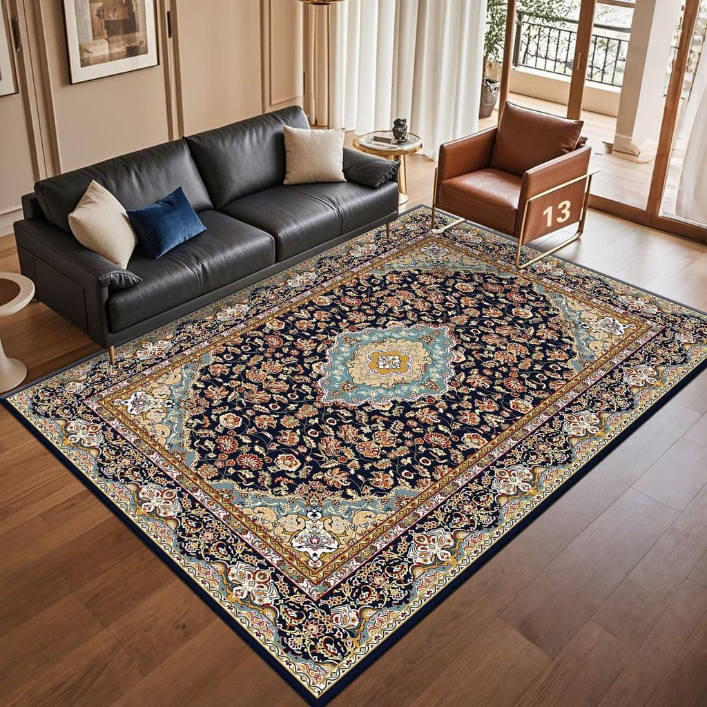Retro Persian American Carpet Large Area Living Room Decoration Home Ethnic Style Bedroom Rug Cloakroom Lounge Soft Mat Washable