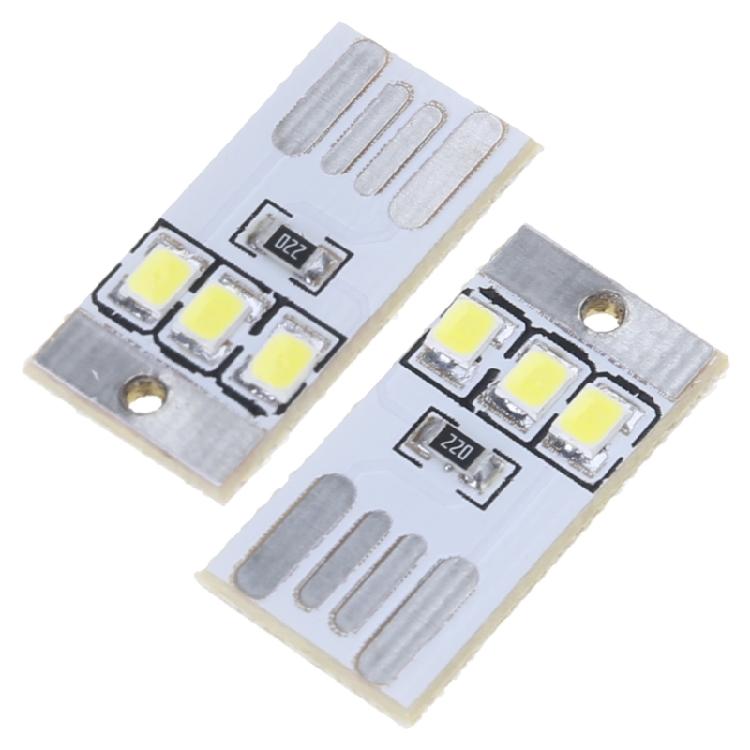 5Pcs LED Lamp 0.2W Reading Book Light USB Night Light Pocket Card LED Keychains Lamp