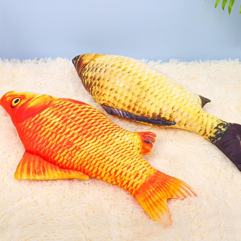 Simulated Large Plush Fish Cat Toy With Catnip For Cat Self Play Boredom Relieving