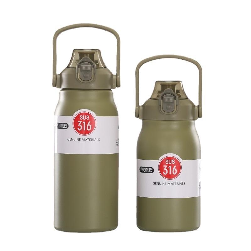 Space Pot 316 Stainless Steel Vacuum Spray With Straw, Sports Water Cup, Bounce Cover Portable Travel Cup