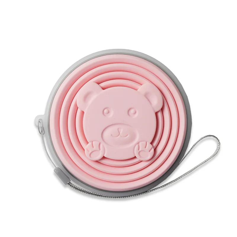 180ML Portable Silicone Folding Water Cup Outdoor Heat Resistant Foldable Mug With Lid Collapsible Travel Drinking Cups