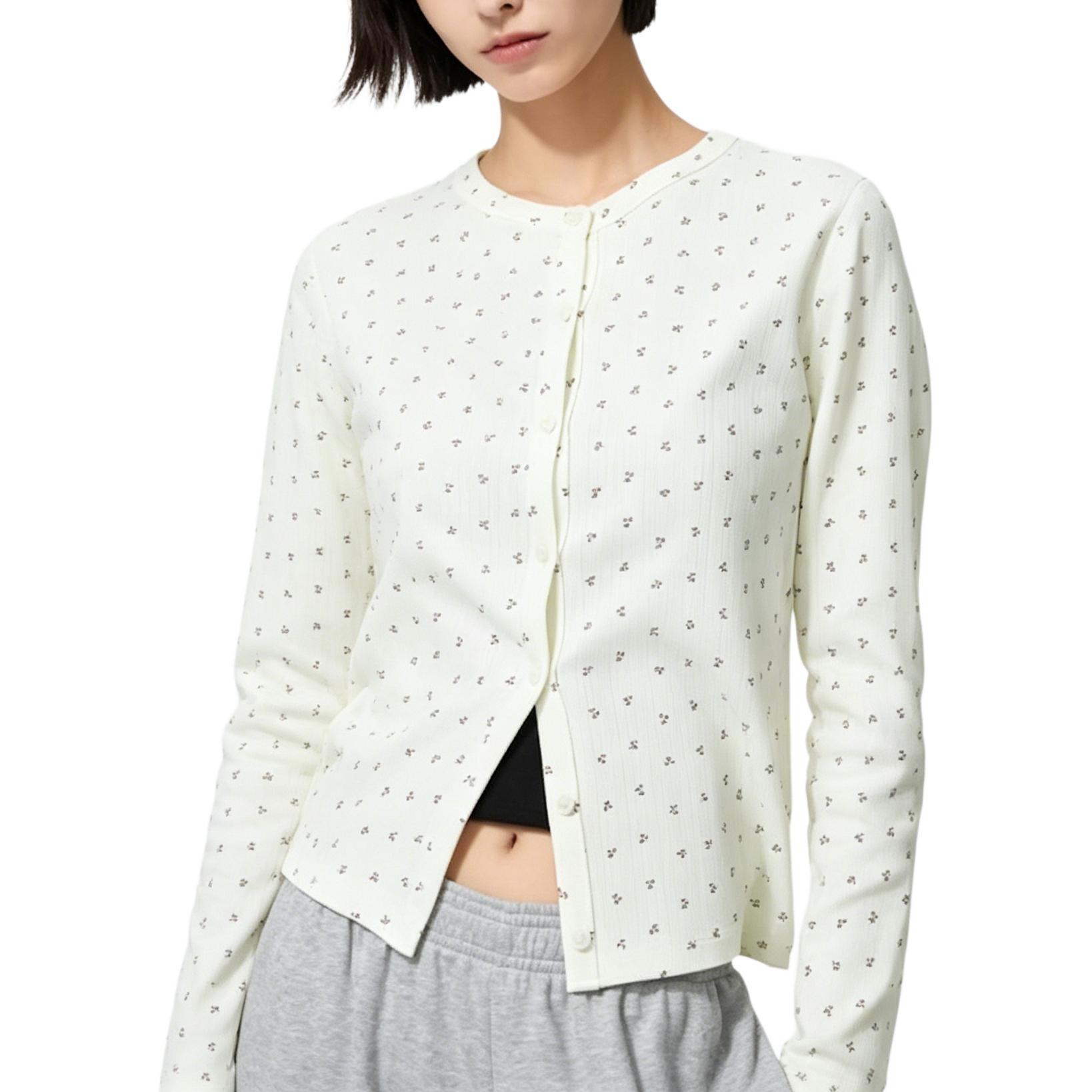UNIQLO Breathable Cherry Print Vintage Knit