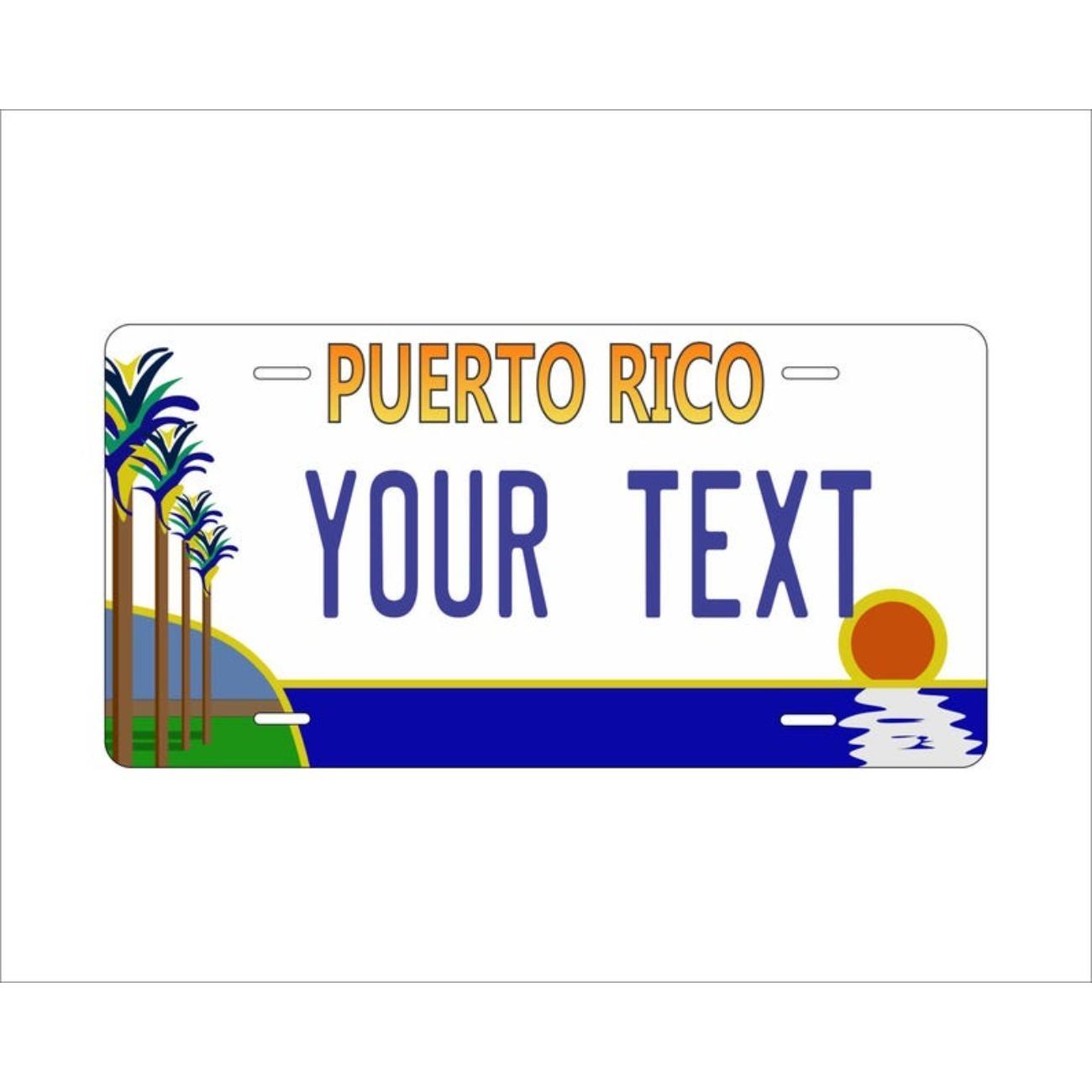 Personalized Puerto Rico Palm Tree Novelty Tin Sign Metal License Plate Wall Art Home Decor Car Garage белый
