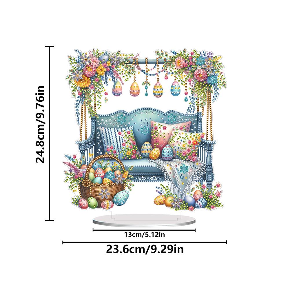 5D DIY Diamond Art Easter Desktop Decor Acrylic Special Shape Easter Lamb Diamond Painting Desktop Decors for Home Office Decor