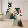 Women Plus Size Printed Two Piece Set Long Sleeve Open Front Cardigan Strappy V Neck Flared Dress