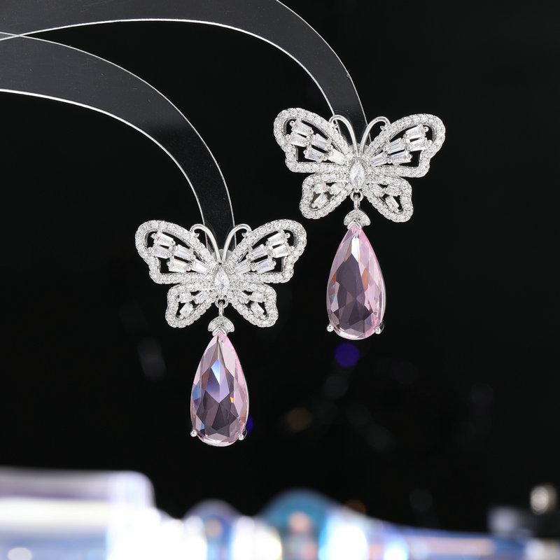 

Women s Light Luxury Design Elegant Droplet Butterfly Earrings Fashionable And Versatile Niche Design Earrings Daily Accessories