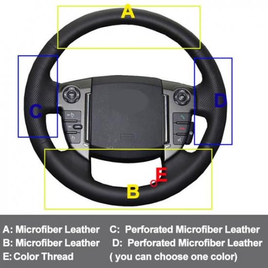 Hand Sewing Car Steering Wheel Cover Wrap For Land Rover Discovery 4 2010-2016