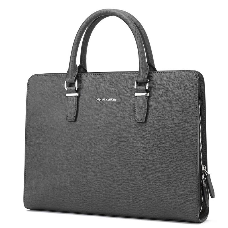 Pierre Cardin Men's Leather Business Laptop Briefcase
