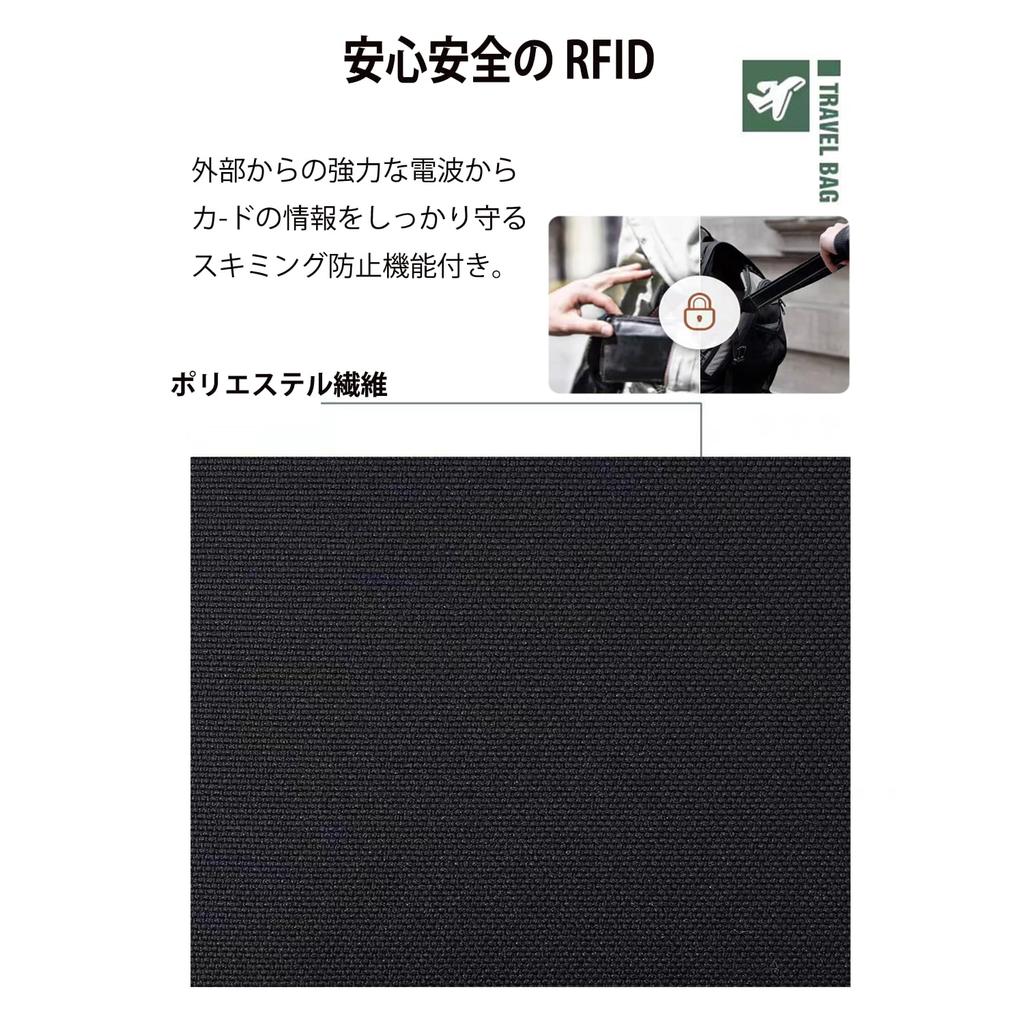 Passport Convenient Security Pouch for International [7-Mi] Case, Neck-Mounted, Travel, Anti-Skimming (Black)