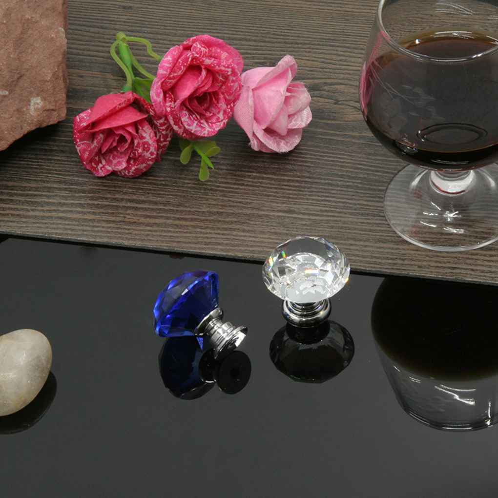 Vintage Door Colorful Glass Shinning Round Handles Pull Knobs for Kitchen Cabinet Cupboard Wardrobe Drawer by Jooan