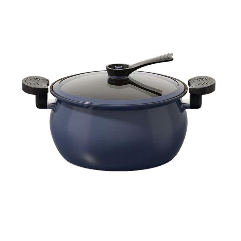 Large Capacity Non-Stick Micro-Pressure Cooker with Maifan Stone, Pumpkin Design, Ideal for Stews and Soups