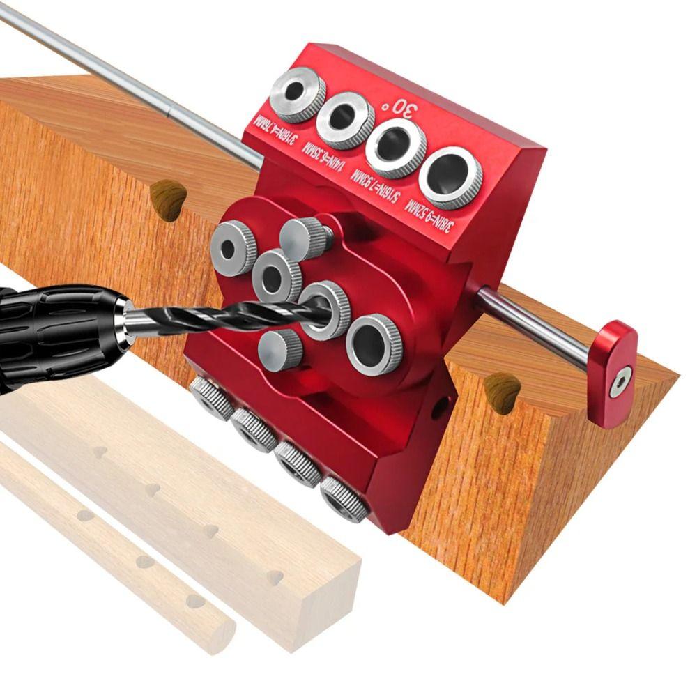 Adjustable Drill Hole Guide Jig 30/45/90 Degree Woodworking Hole Drill  Stairs Handrail