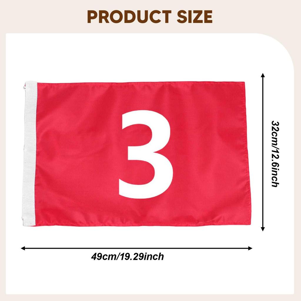 Golf Fahne, 49 X 32 Cm, Rote Fahne für Training, Outdoor Golfer, Geschenkidee