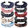 Retro Colorblock Knotted Headband for Women: Wide-Brimmed Fabric Accessory for Outings & Face Washing