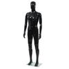 Vidaxl Manequim Masculino com Base de Vidro, Preto, Brilhante, 185 cm