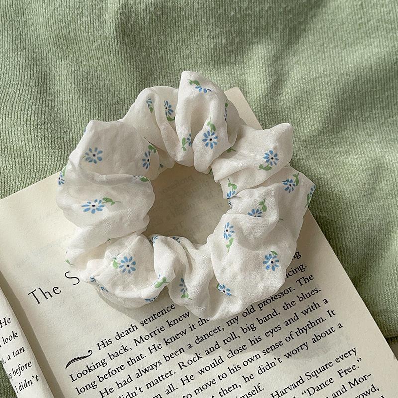 Korean Ponytail Flower Pig Large Intestine Hair Band Skin-Friendly Feeling Headrope High Elastic College Style Ball Head Rubber Band Hair Accessories