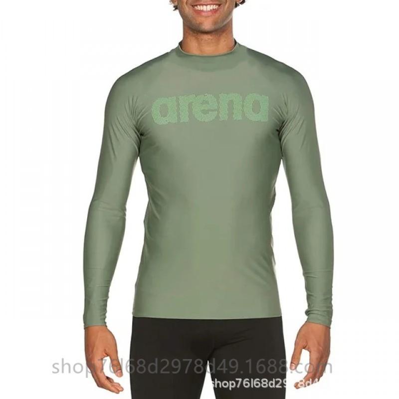 Mens UV Protection Long Sleeve Rash Guard Surfing Diving Swimming Water Sports Sun Quick Dry